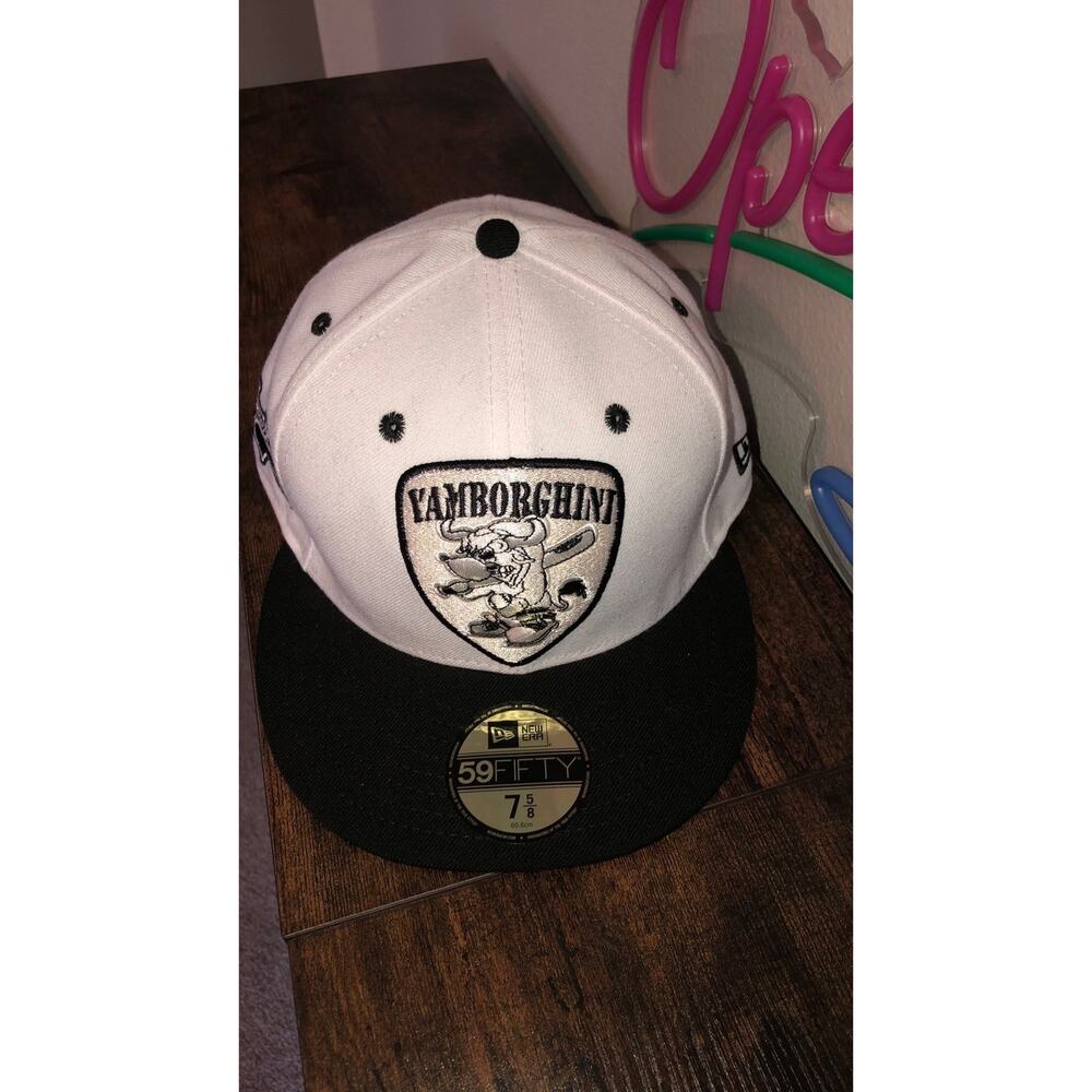 Yamborghini New Era Blk/Wht 7 5/8 fitted hat - Picture 2 of 7